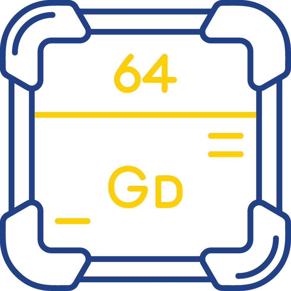 gadolinio línea dos color icono vector