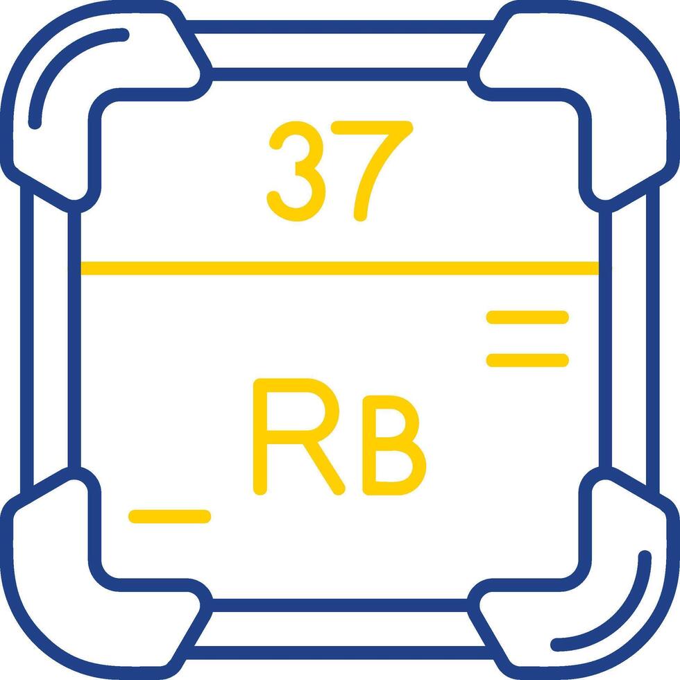 rubidio línea dos color icono vector