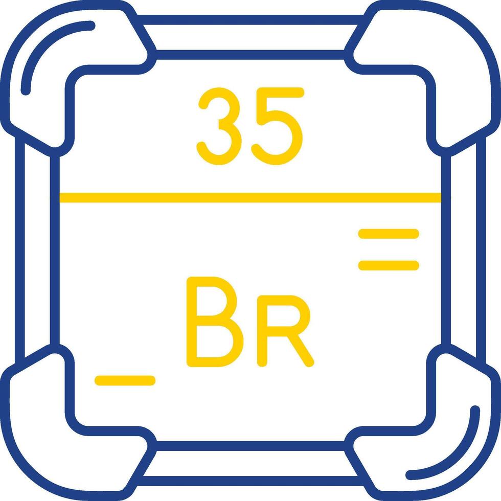 bromo línea dos color icono vector