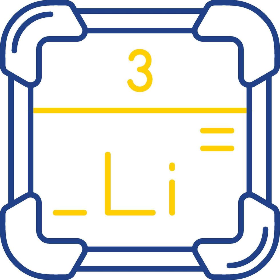 Lithium Line Two Color Icon vector