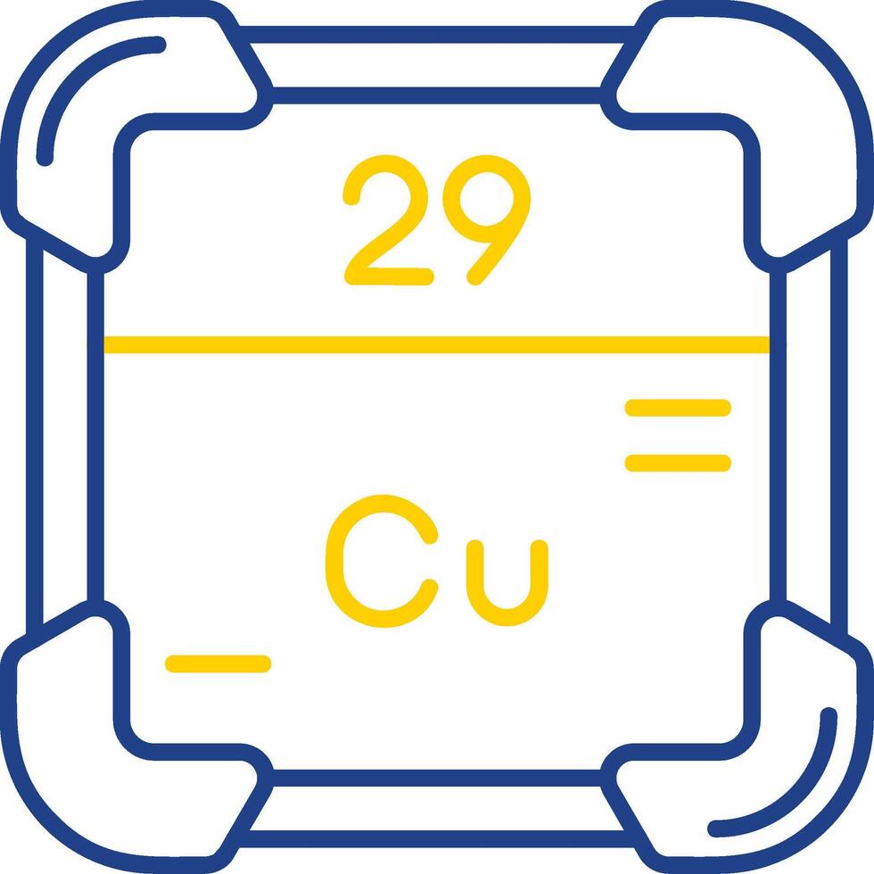 cobre línea dos color icono vector