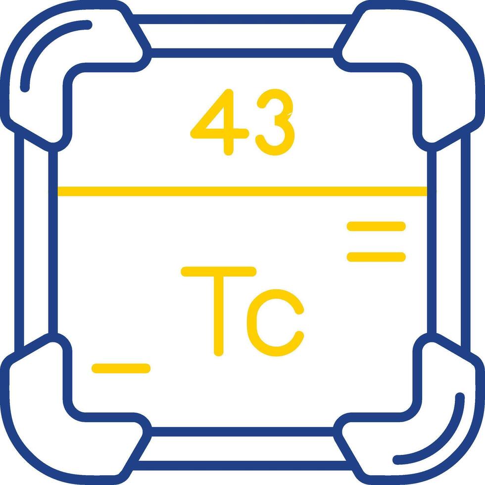 tecnecio línea dos color icono vector