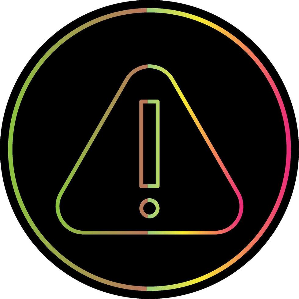 Warning Line Gradient Due Color Icon vector