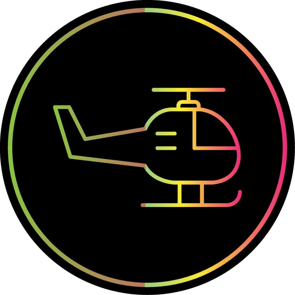 Helicopter Line Gradient Due Color Icon vector