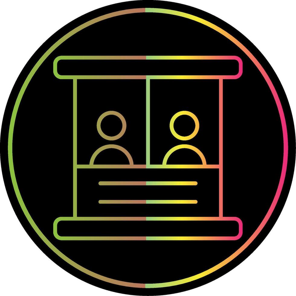 Ticket Box Line Gradient Due Color Icon vector