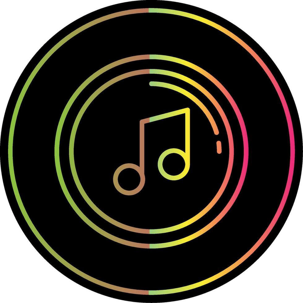 Music Note Line Gradient Due Color Icon vector