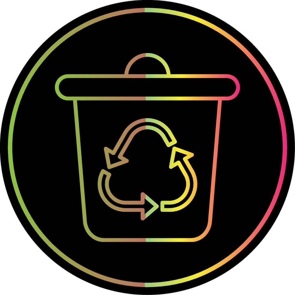 Recycle Bin Line Gradient Due Color Icon vector