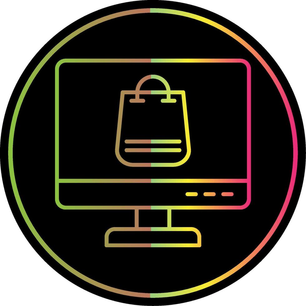 Online Shopping Line Gradient Due Color Icon vector