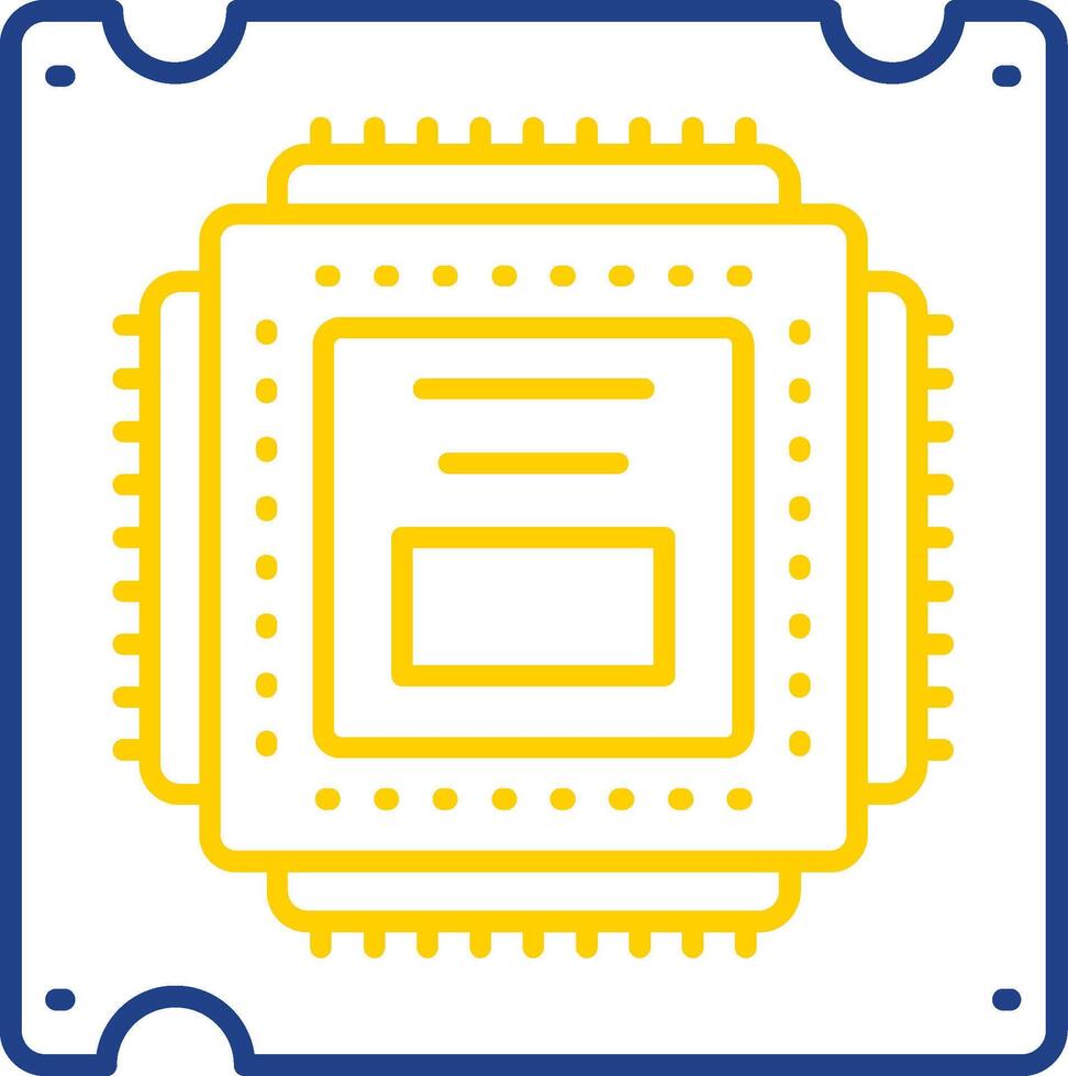 Processor Line Two Color  Icon vector