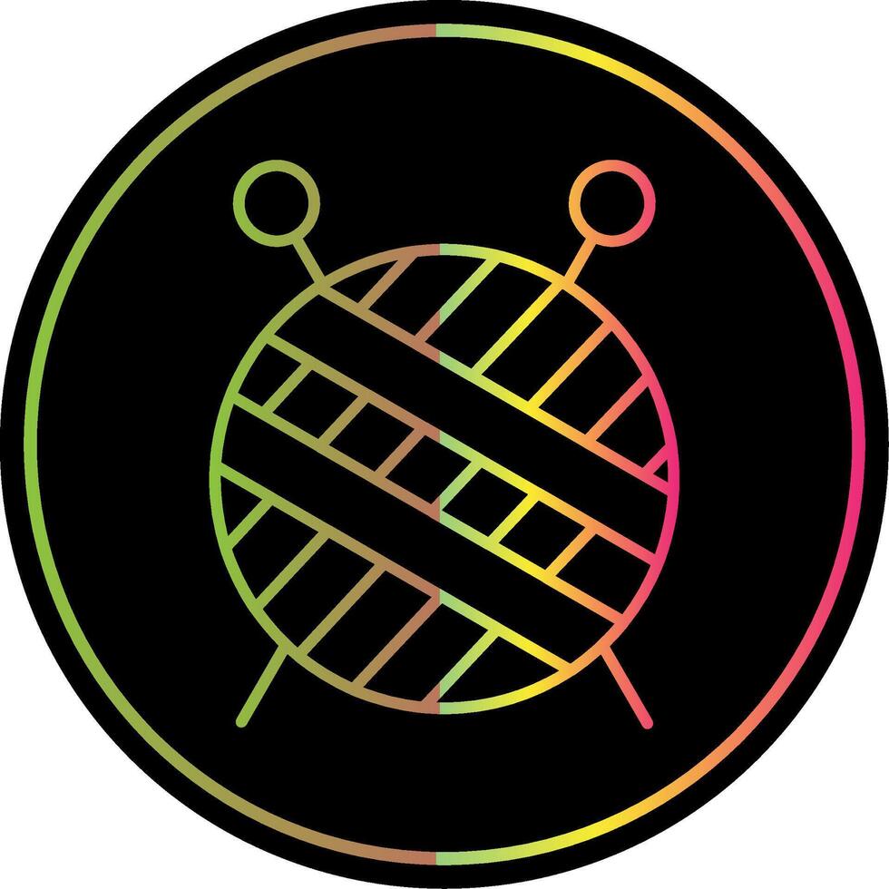 Knitting Line Gradient Due Color Icon vector