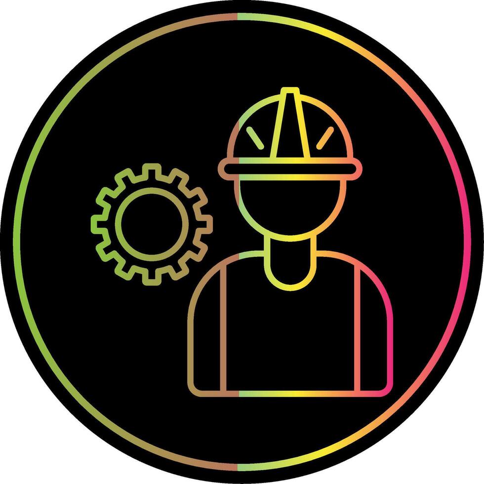 trabajador línea degradado debido color icono vector