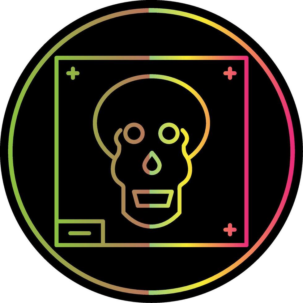 Skull X - ray Line Gradient Due Color Icon vector