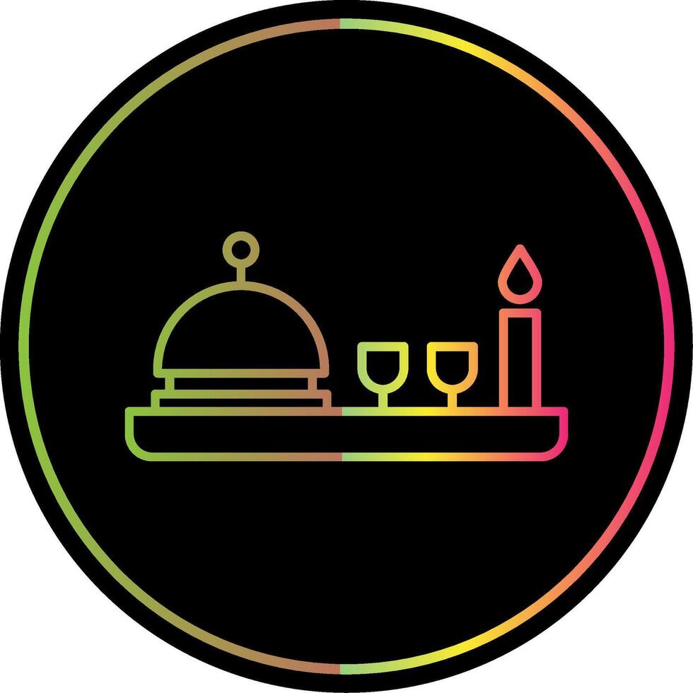 Dinner Line Gradient Due Color Icon vector