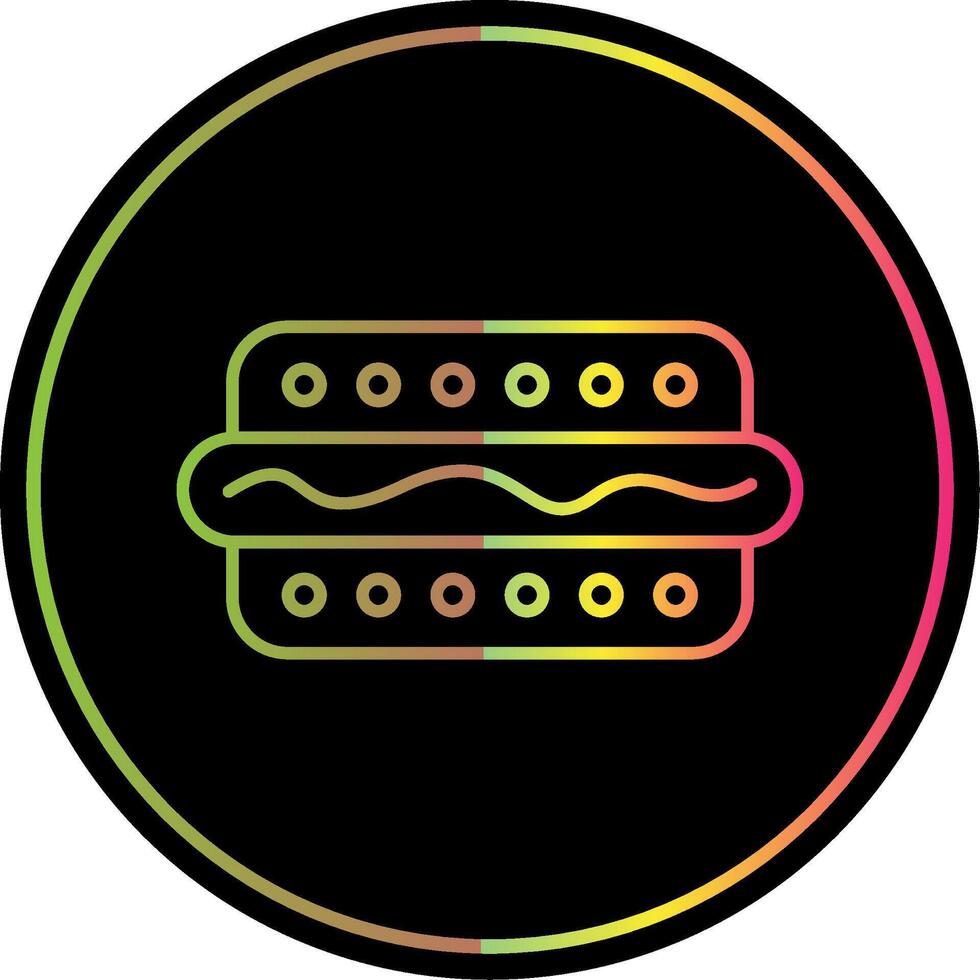 Hot Dog Line Gradient Due Color Icon vector