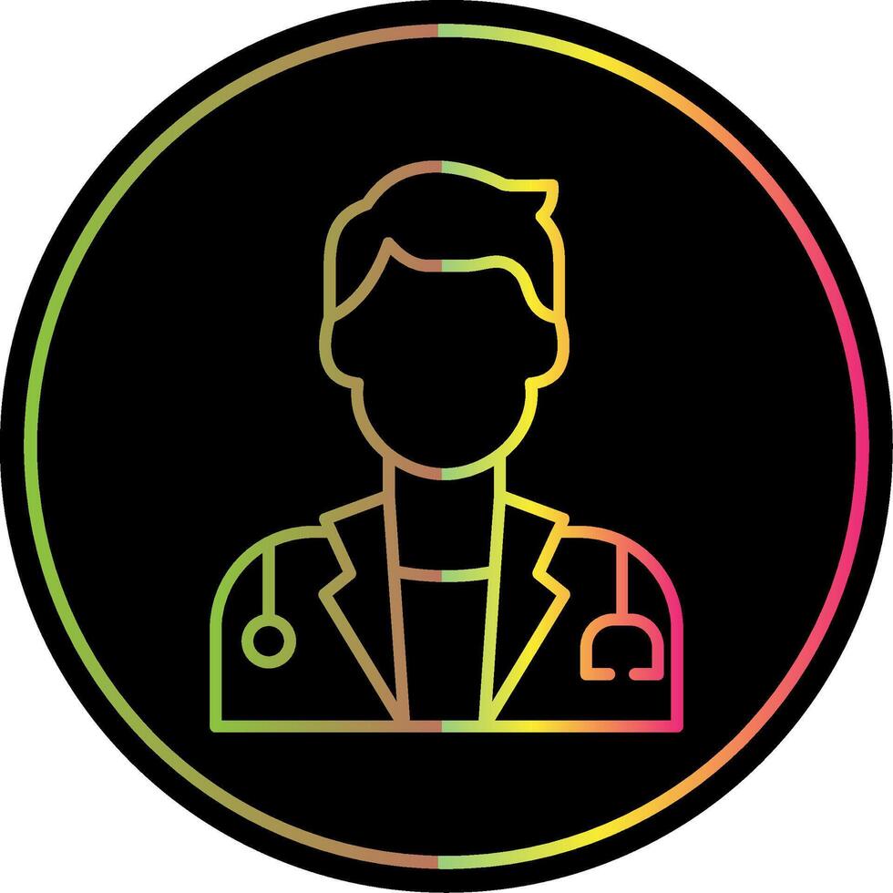 Surgeon Line Gradient Due Color Icon vector