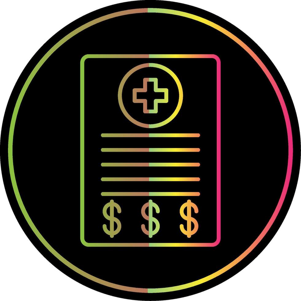 Medical Bill Line Gradient Due Color Icon vector