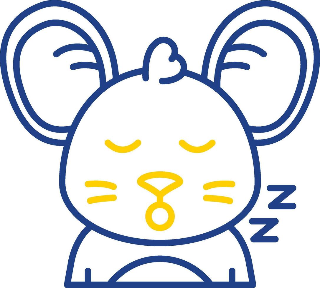 dormir línea dos color icono vector