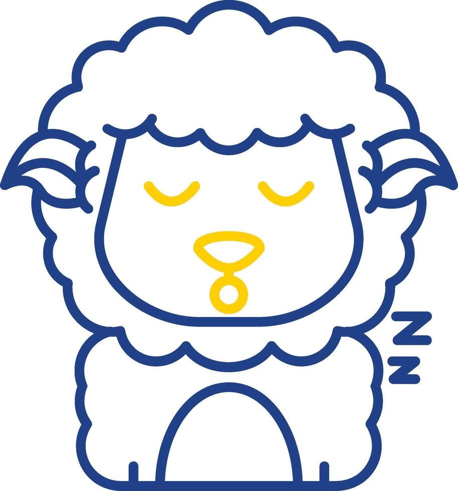 Sleep Line Two Color  Icon vector