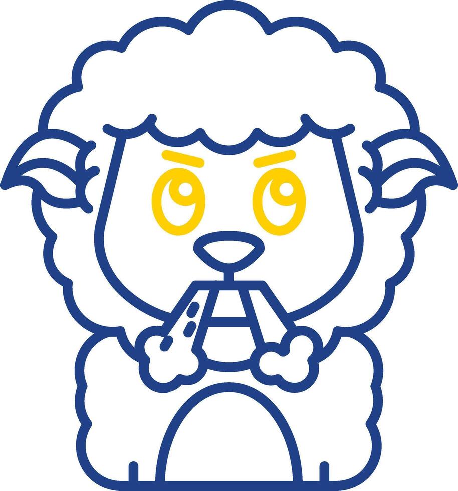 Angry Line Two Color  Icon vector