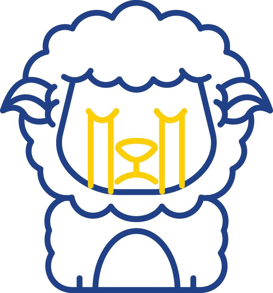 Cry Line Two Color Icon vector