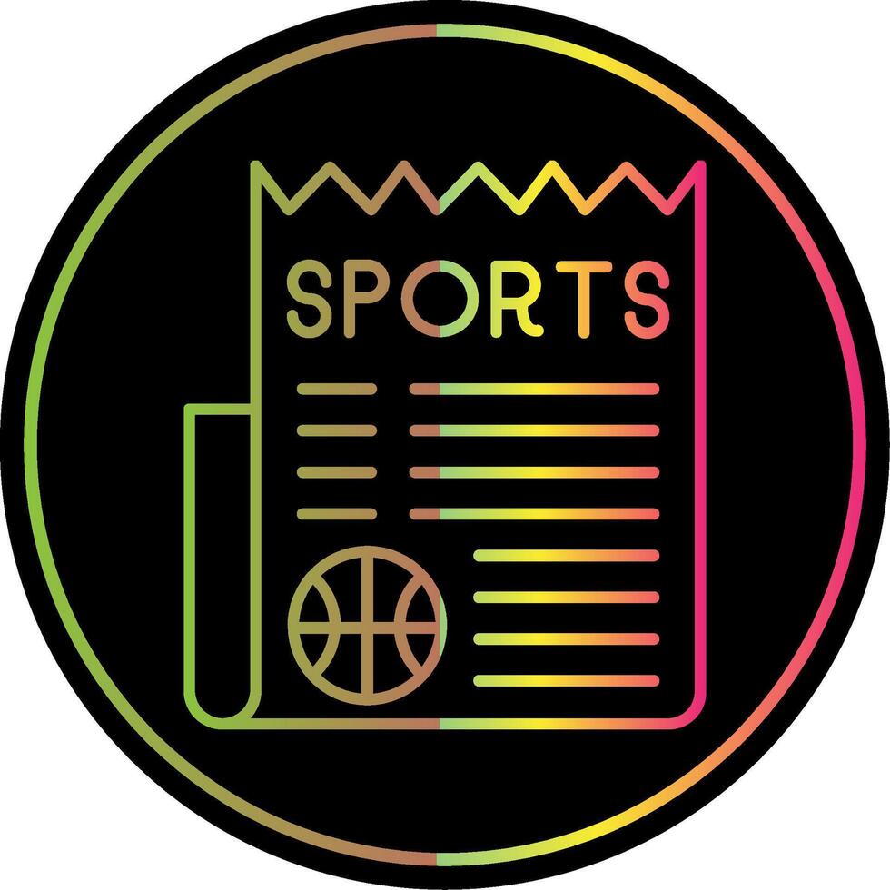 Sports News Line Gradient Due Color Icon vector
