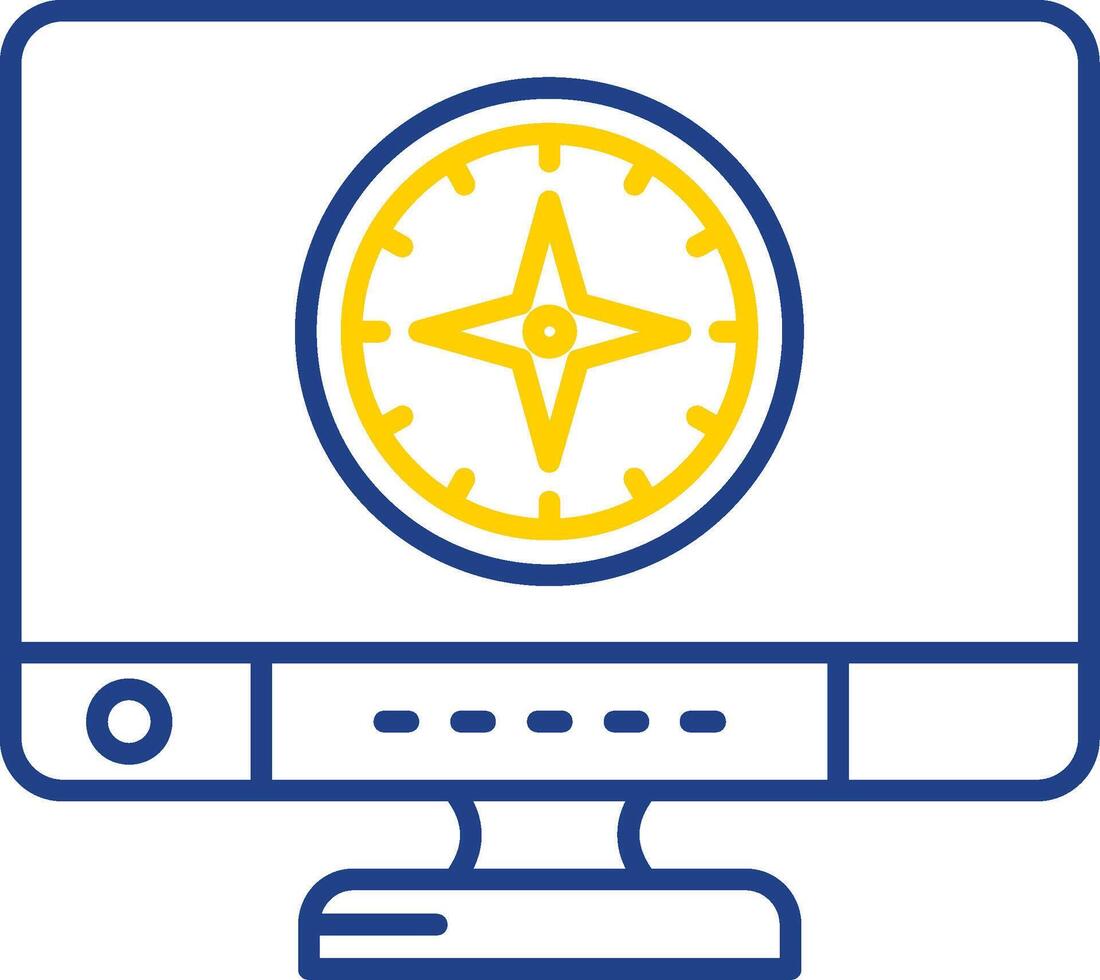 Compass Line Two Color Icon vector