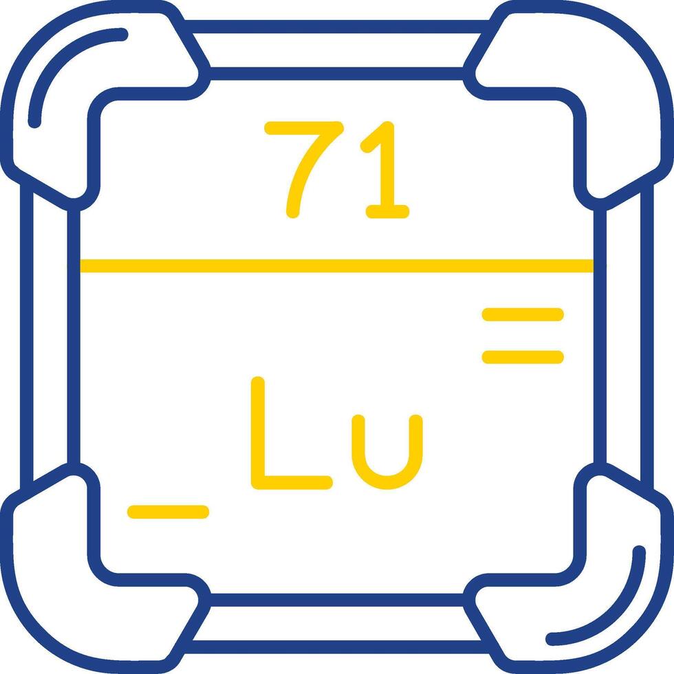 Lutetium Line Two Color Icon vector