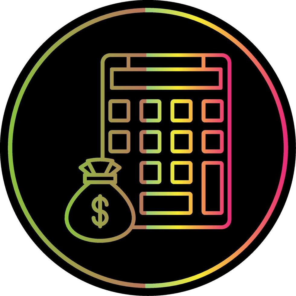 Calculating Line Gradient Due Color Icon vector