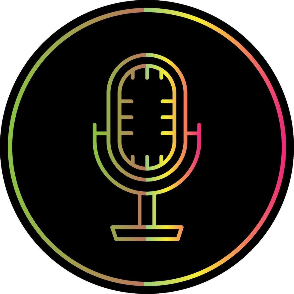 Studio Microphone Line Gradient Due Color Icon vector