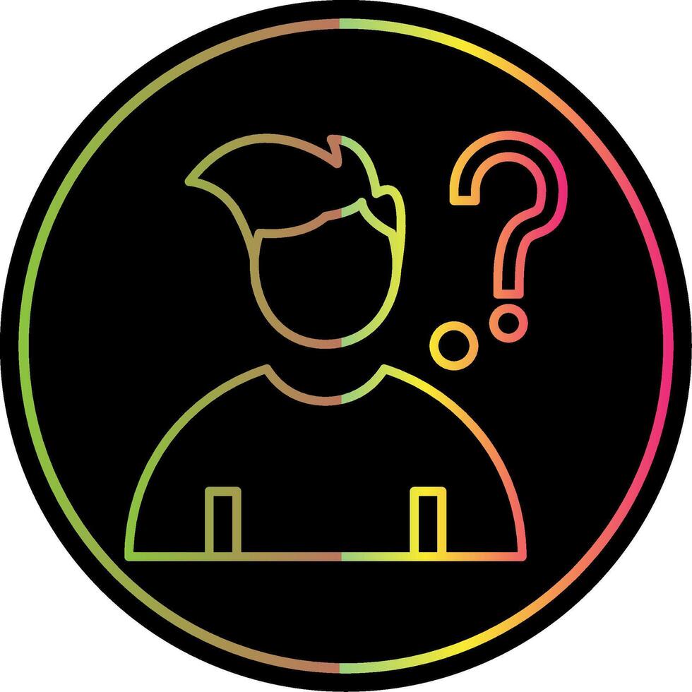 Question Line Gradient Due Color Icon vector