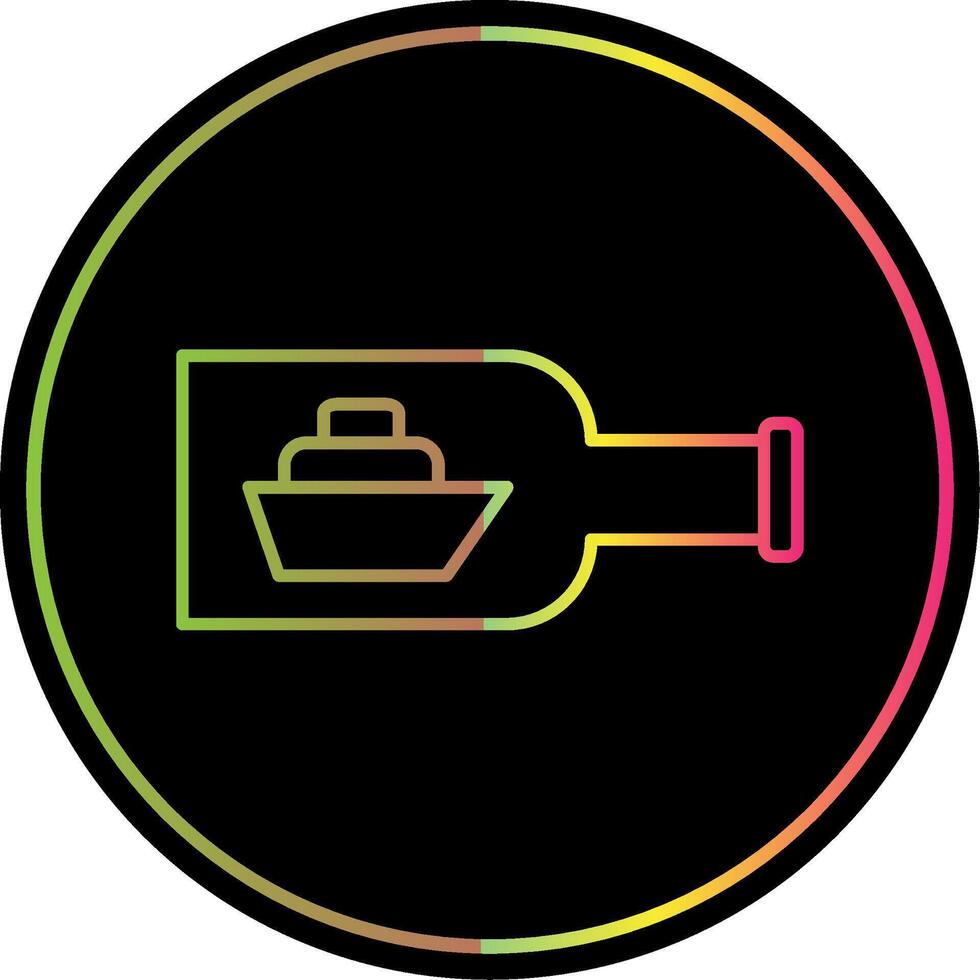 Ship In A Bottle Line Gradient Due Color Icon vector