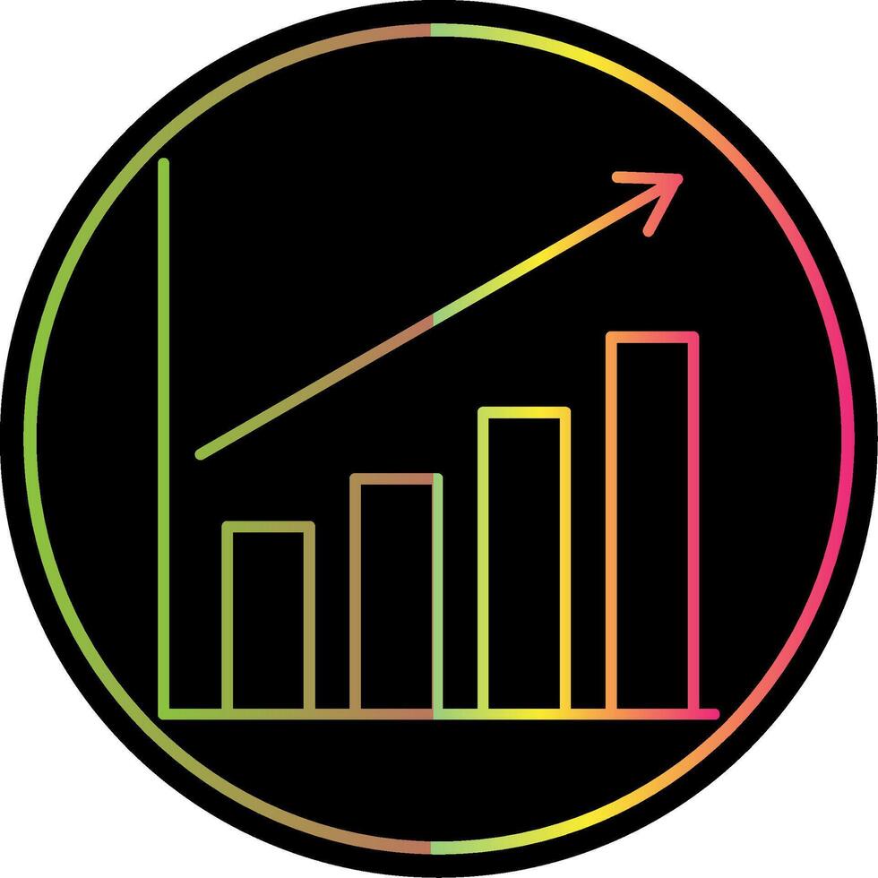 Bar Chart Line Gradient Due Color Icon vector