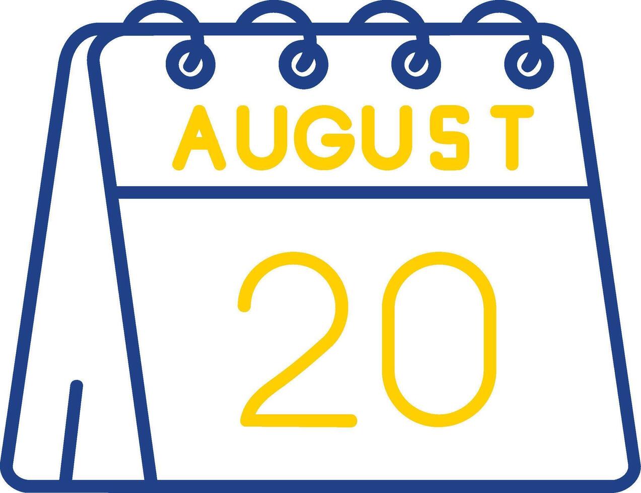 20th of August Line Two Color  Icon vector