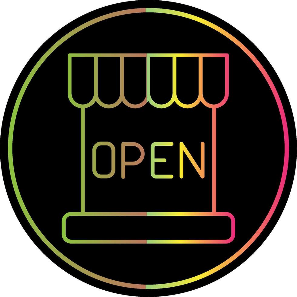 Open Line Gradient Due Color Icon vector