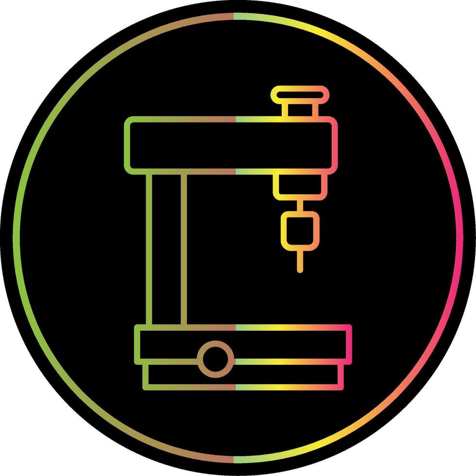 Milling Machine Line Gradient Due Color Icon vector