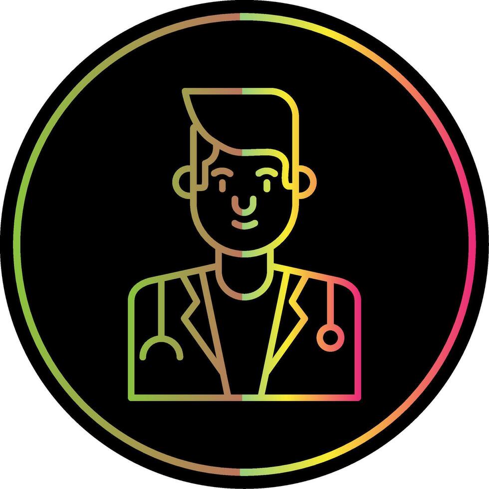 Male Doctor Line Gradient Due Color Icon vector