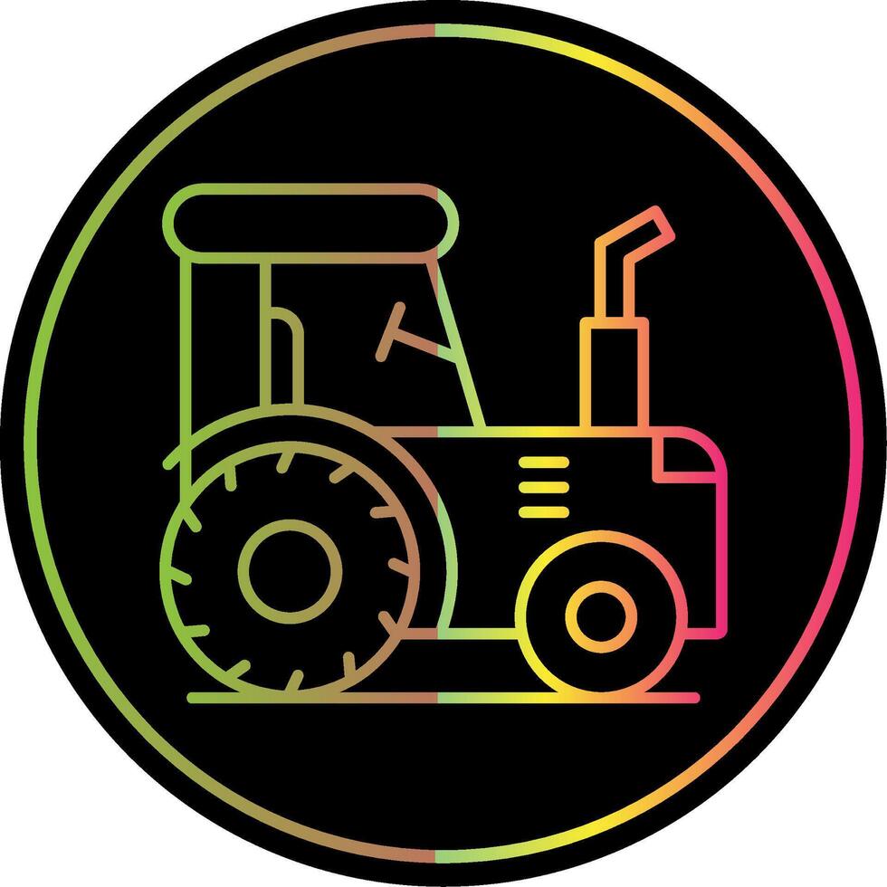 Tractor Line Gradient Due Color Icon vector