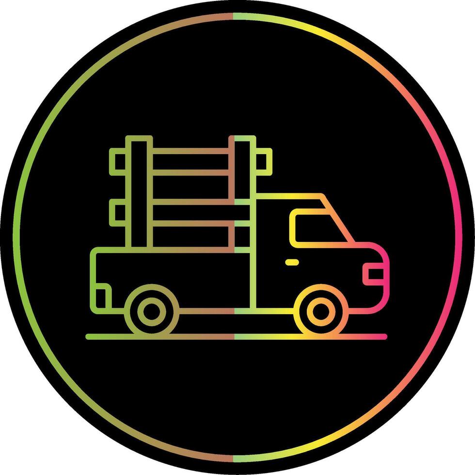 Pickup Truck Line Gradient Due Color Icon vector