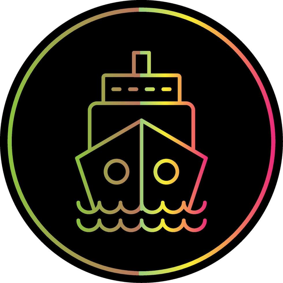 Ship Line Gradient Due Color Icon vector