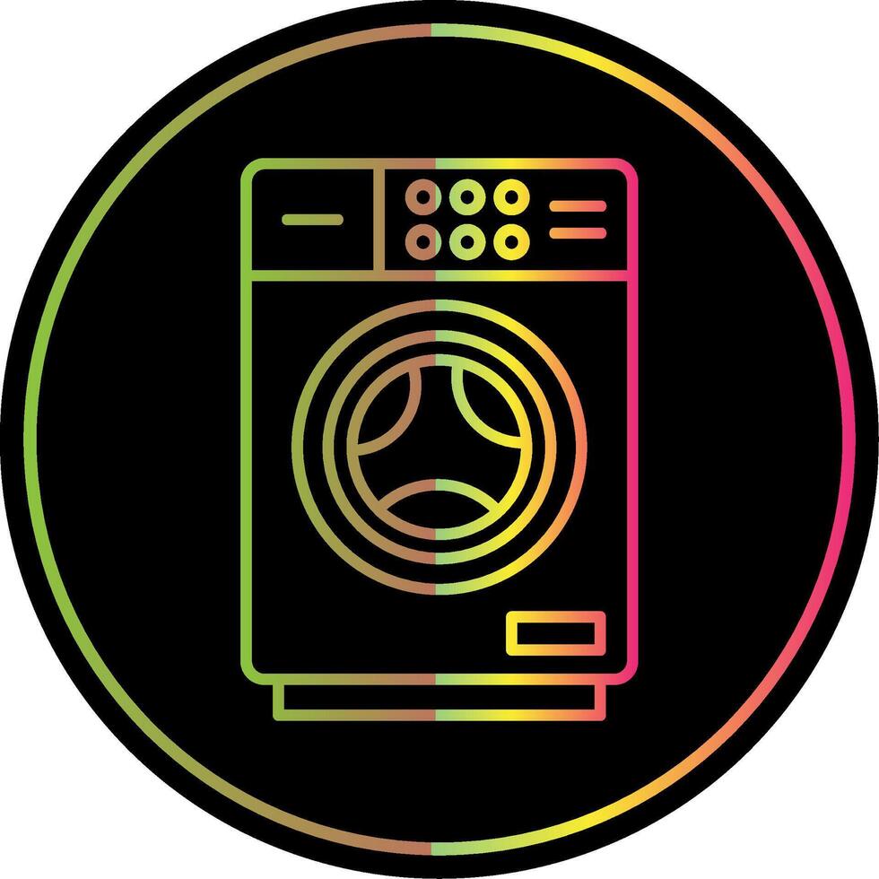 Washing Machine Line Gradient Due Color Icon vector