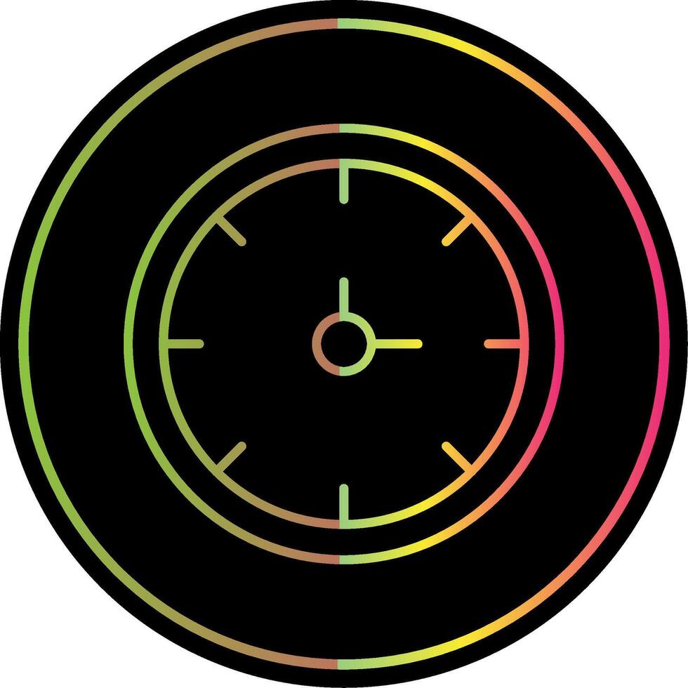 reloj línea degradado debido color icono vector