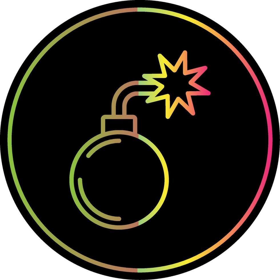Bomb Line Gradient Due Color Icon vector