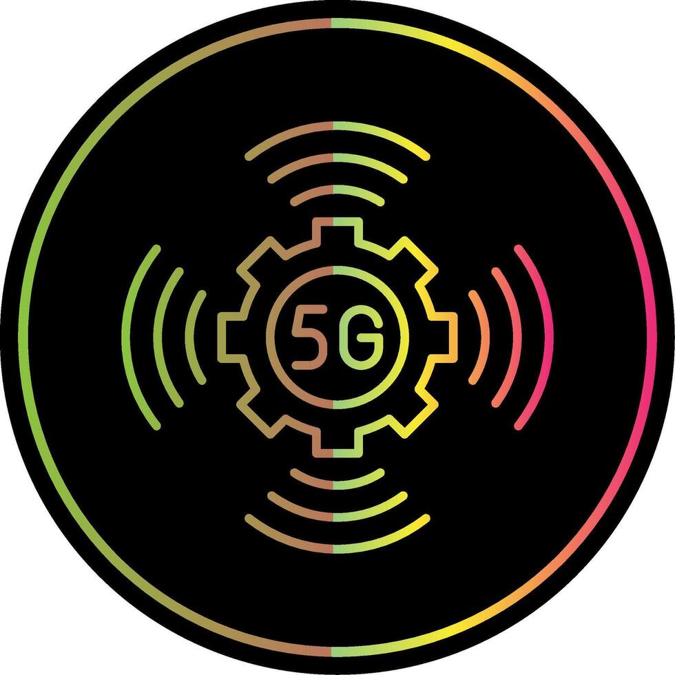 5G Line Gradient Due Color Icon vector
