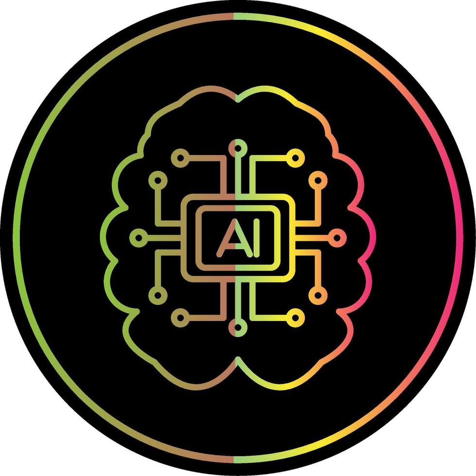 Artificial Intelligence Line Gradient Due Color Icon vector