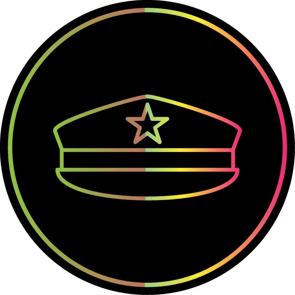 Military Hat Line Gradient Due Color Icon vector