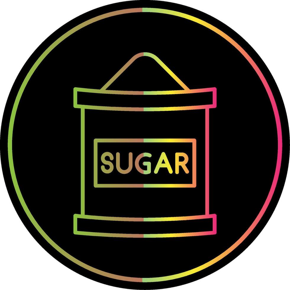 azúcar bolso línea degradado debido color icono vector