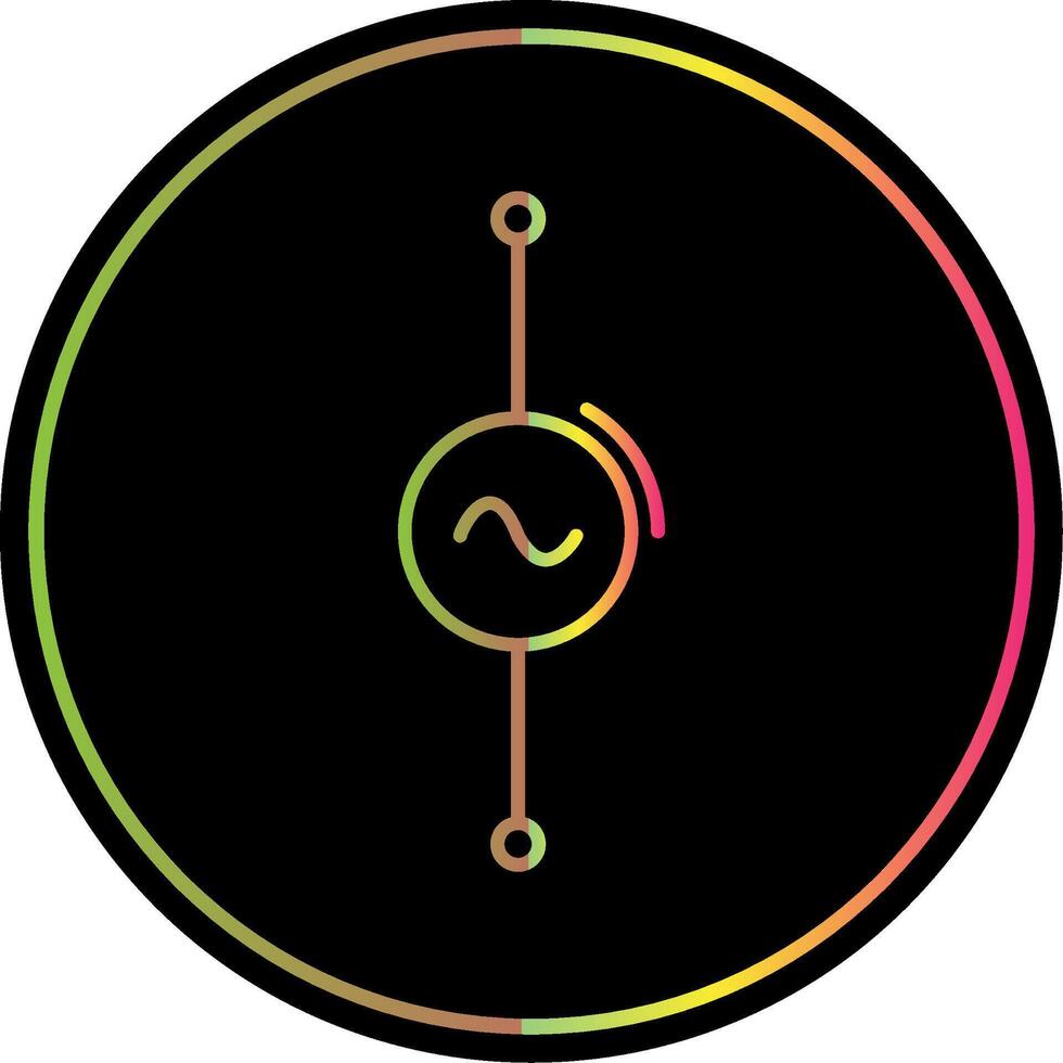 AC Voltage Source Line Gradient Due Color Icon vector