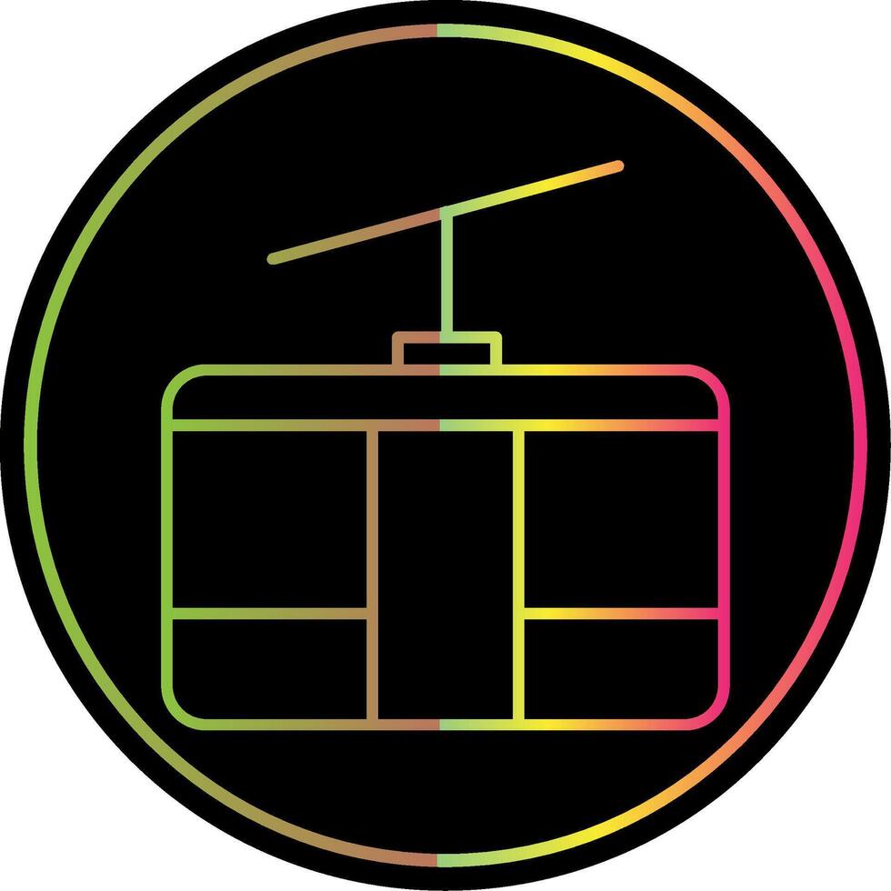 Cableway Line Gradient Due Color Icon vector