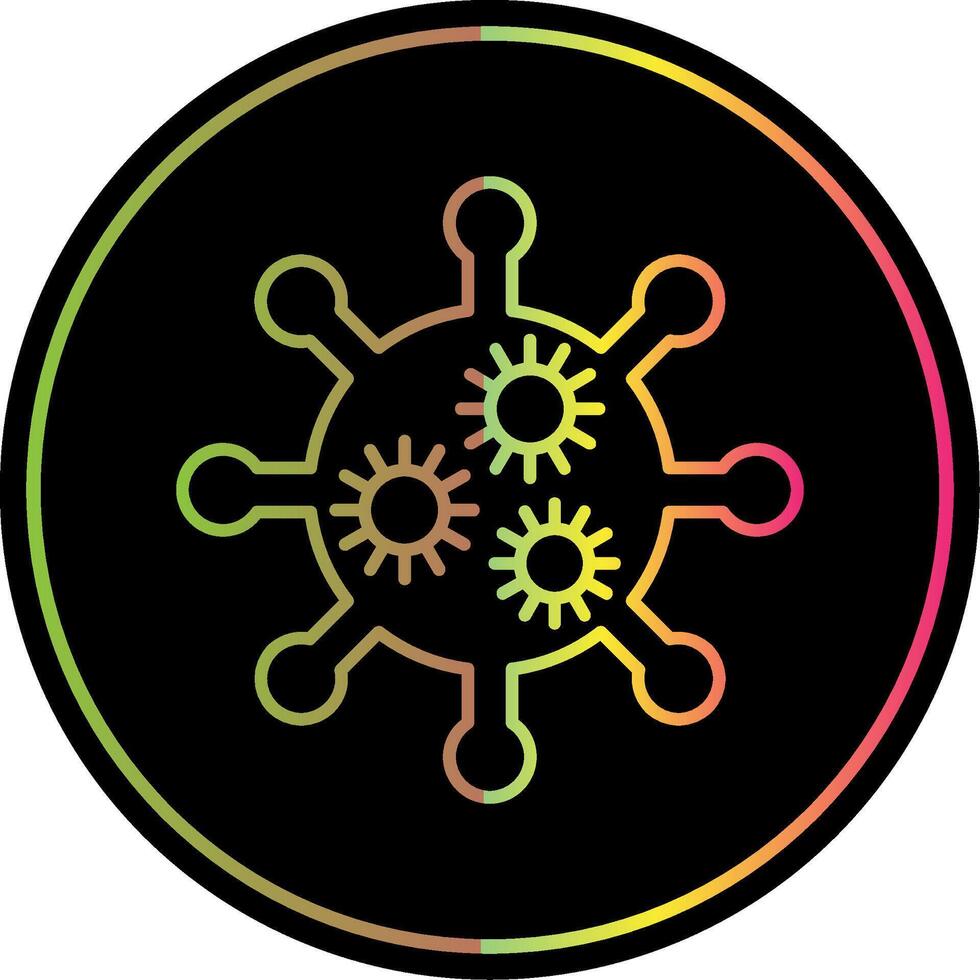 Virus Line Gradient Due Color Icon vector