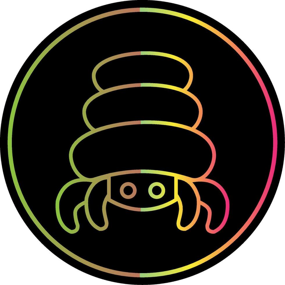 Hermit Crab Line Gradient Due Color Icon vector